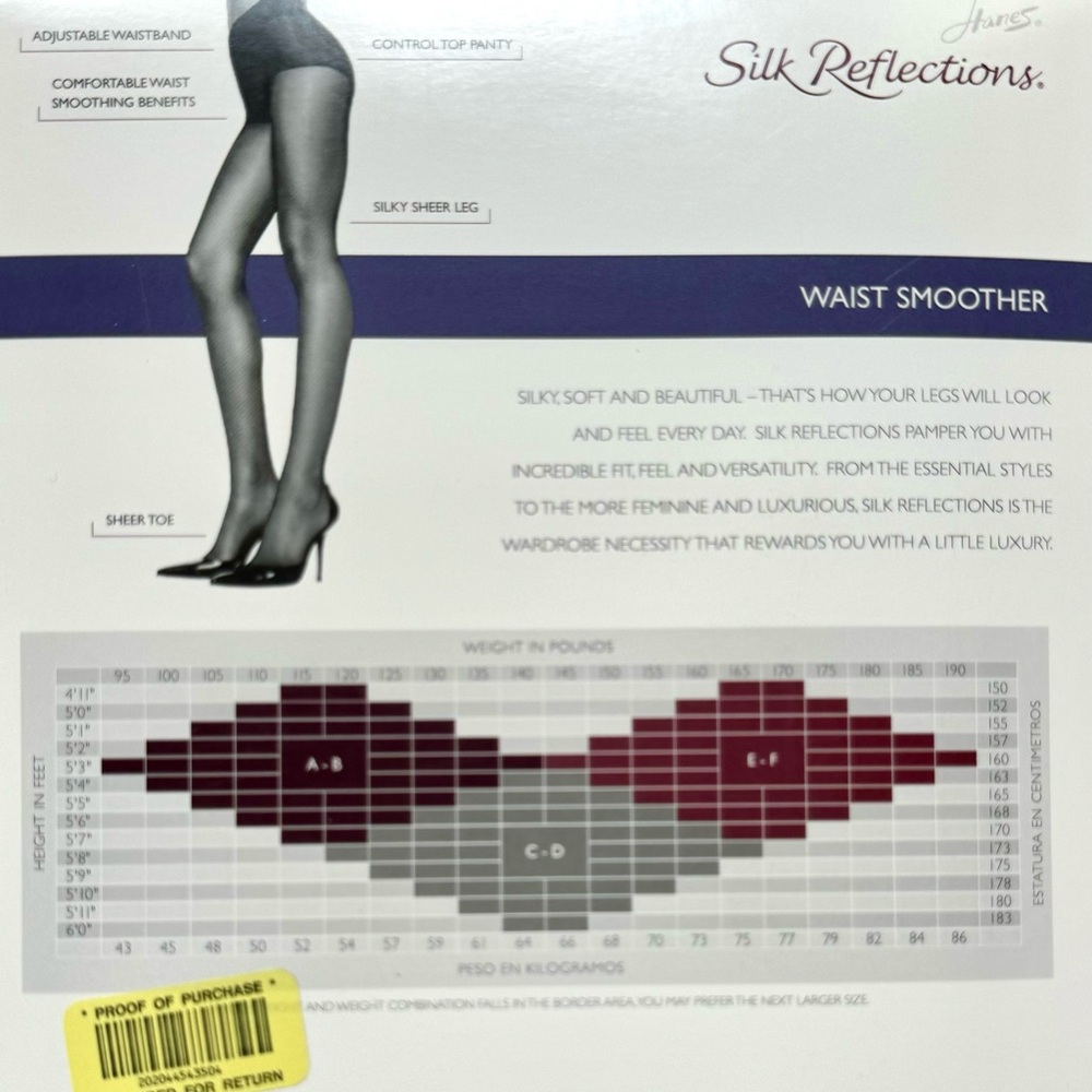 Hanes control top, sandal foot, waste smoother tights. - Picture 4 of 5